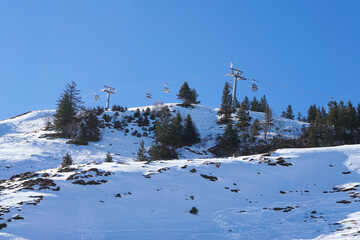 A ski lift on the Fronalpstock near Stoos in Switzerland