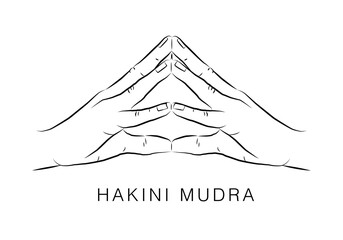 Hakini Mudra, yoga hand gesture, meditation pose