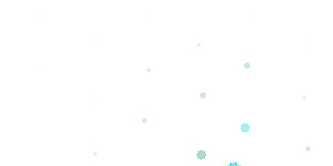 Light green, red vector pattern with colored snowflakes.