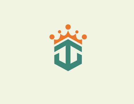 Creative bright logo icon anchor and crown