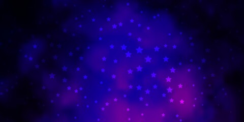 Dark Purple, Pink vector texture with beautiful stars. Blur decorative design in simple style with stars. Design for your business promotion.