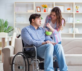 Young family taking care of each other