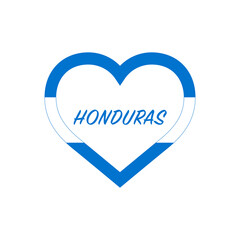 Honduras flag in heart. I love my country. sign. Stock vector illustration isolated on white background.