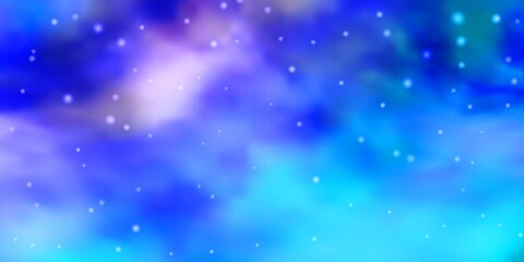 Light Pink, Blue vector background with small and big stars. Shining colorful illustration with small and big stars. Theme for cell phones.