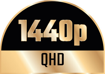 1440 pixel wide video or tv screen resolution vector icon