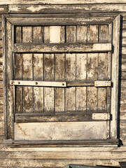 closed old wooden window