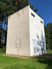white bricks rectangular building