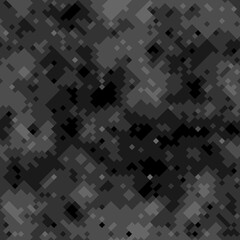 Military camouflage seamless pattern. Urban dark dust digital pixel style