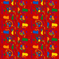 Abstract seamless pattern mainly in red