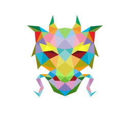 DRAGON HEAD WITH POLYGONAL GEOMETRIC STYLE