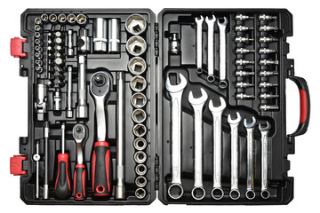 Toolbox set of wrenches, car mechanic tools in case