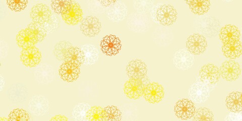 Light orange vector natural backdrop with flowers.