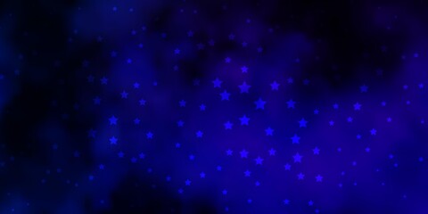 Dark BLUE vector background with small and big stars. Modern geometric abstract illustration with stars. Pattern for websites, landing pages.