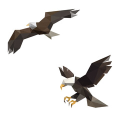 EAGLE ILLUSTRATION WITH POLYGONAL TRIANGLE STYLE