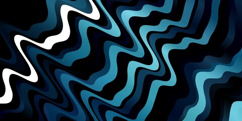 Dark BLUE vector template with curves. Abstract illustration with bandy gradient lines. Pattern for websites, landing pages.