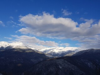 Mountains and clouds in Rosa Khutor