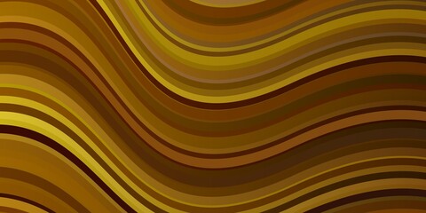 Dark Green, Yellow vector pattern with curved lines. Abstract gradient illustration with wry lines. Pattern for websites, landing pages.