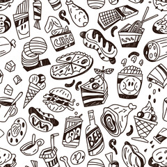 fast food seamless background
