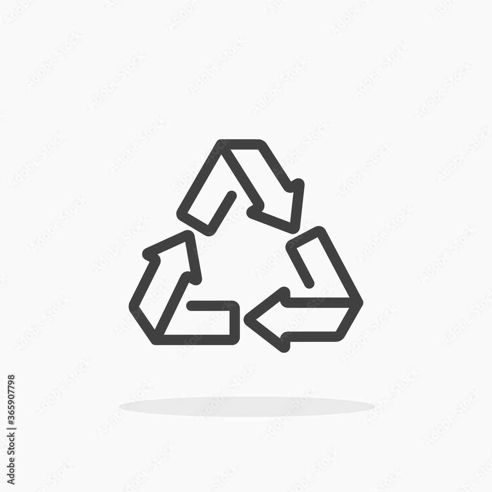 Poster recycle sign icon in line style. editable stroke.