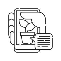 Plant management black line icon. Smart farm. Sign for web page, app. UI UX GUI design element. Editable stroke.