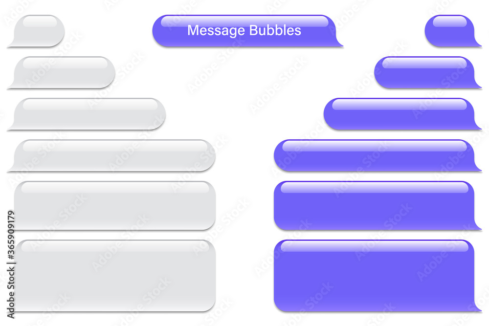 Wall mural blank vector message bubbles. chat or messenger speech bubble. sms text frame. short message sending