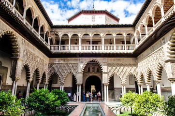 Fototapeta premium Beautiful Alcazar palace in Seville,Spain- A Unesco world heritage site