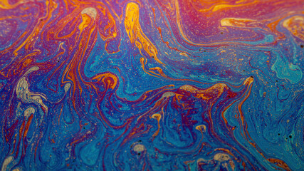 Abstract background texture of iridescent paints. Soap bubble