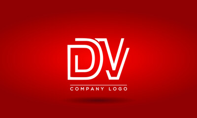 Unique, Modern, Elegant and Geometric Style Typography Alphabet DV letters logo Icon