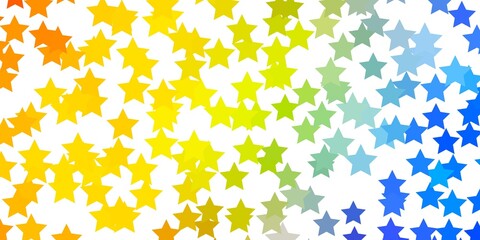 Light Blue, Yellow vector background with small and big stars. Colorful illustration in abstract style with gradient stars. Pattern for new year ad, booklets.