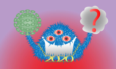 
The monster spreads a virus and a question mark.