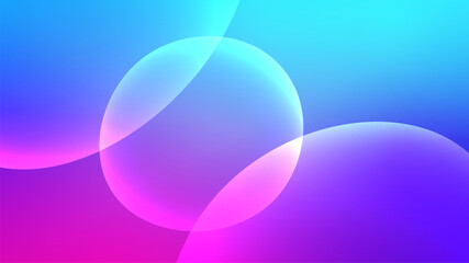 Abstract bubble background. Smooth gradient backdrop. Liquid design art. Pink blue and purple color. Organic fluid shape. Soft style wallpaper. Banner or print vector template