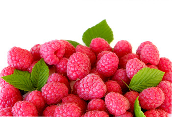 red raspberry makro on a white background
