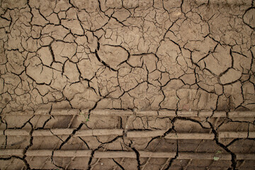 Large cracks in the ground. Abstract lines. Beautiful background. Nature. Photo in good quality.