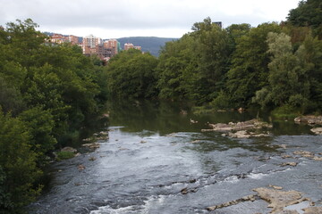 Fototapeta na wymiar River of Bilbao in a spring day