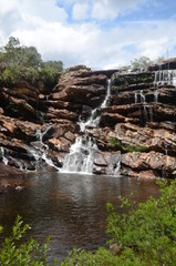 Waterfall in Milho Verde in the state of Minas Gerais called Cachoeira do Moinho (translated to Watermill Waterfall)