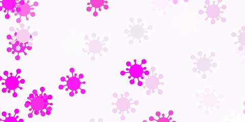 Light pink vector texture with disease symbols.