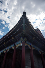 Historical chinese or asian temple under blue sky