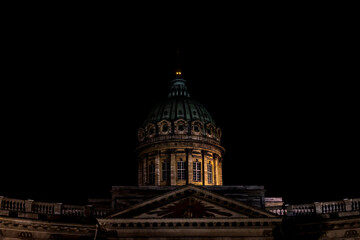 Obraz premium Night photo cathedral Kazan icon of the Mother of God.