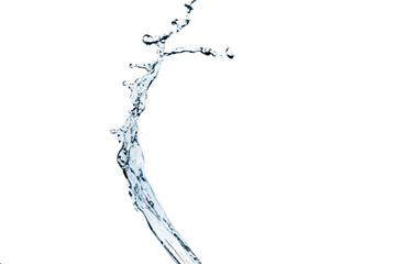 Fototapeta na wymiar splashes, splashes, drops of blue water isolated on white background.