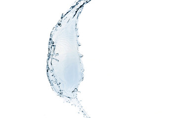 Fototapeta na wymiar splashes, splashes, drops of blue water isolated on white background.