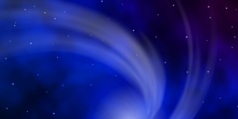 Dark BLUE vector template with neon stars. Decorative illustration with stars on abstract template. Design for your business promotion.