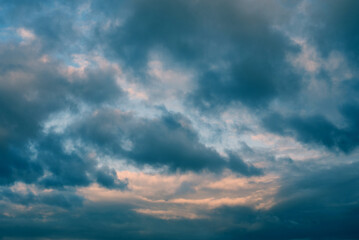 Naklejka na ściany i meble Beautiful dark sky evening beauty and Clouds.