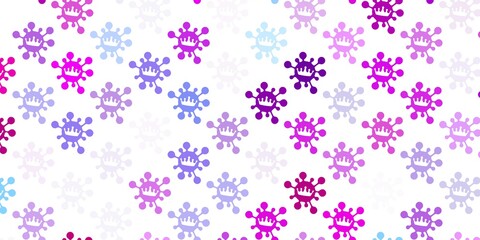 Light blue, red vector template with flu signs.