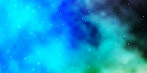 Light Blue, Green vector texture with beautiful stars. Colorful illustration in abstract style with gradient stars. Pattern for new year ad, booklets.