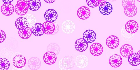 Light Pink vector background with bubbles.