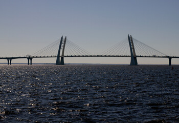 Cable-stayed bridge, a part of highway