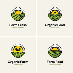 Agriculture and farming logo set.