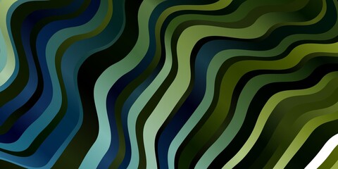Obraz premium Light Blue, Green vector background with lines. Abstract illustration with gradient bows. Template for cellphones.