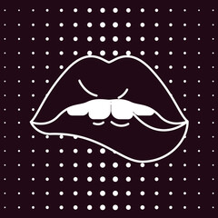 Black lips in pop art