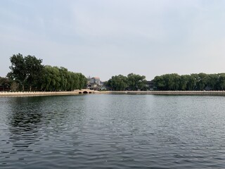 Lac du parc Beiha à Pékin, Chine